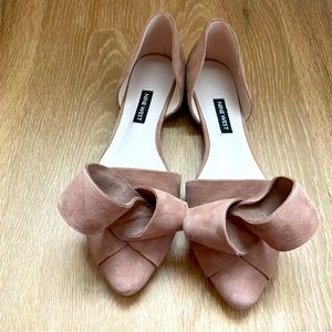 Nine West Blush Pink Bow Slide Flats